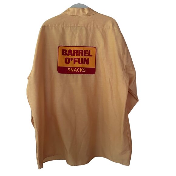 Barrel O Fun Snacks Shirt XXL Mustard Yellow Floyd Work Gear Streetwear Logo Ad - Picture 1 of 8